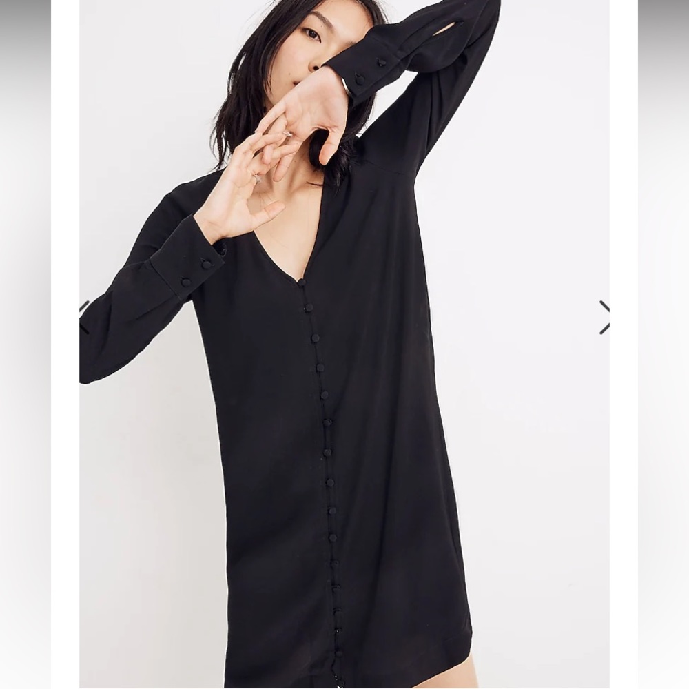 Madewell Heather Long-Sleeve Button-Front Dress